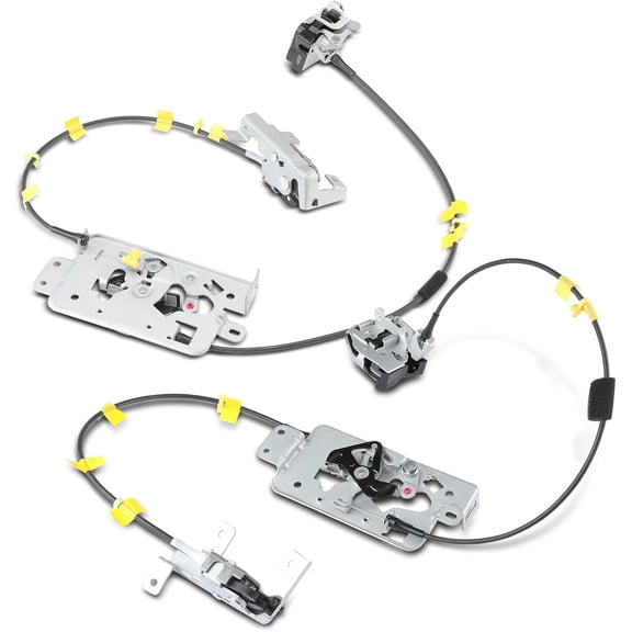 A-Premium Rear Door Latch Assembly with Cable Compatible with Ford Vehicles - for F-150 2004-2008, Extended Cab - Rear Door Lock Latch Actuator Assembly, 2-PC Set, # 6L3Z18264A01B, 6L3Z18264A00B