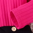 thumbnail image 4 of Penkiiy Ensemble Jupe Plissée 3 Pcs pour Tout-Petites Filles Tenue d'Automne Hiver pour Filles Robe Douillette Ensemble de Vêtements avec Béret 2-3 Ans Rose, 4 of 7