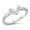White, variant on Blue Simulated Opal Cubic Zirconia V Shaped Ring Sterling Silver Size 7