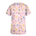 thumbnail image 6 of Mifsaly Womens Scrub Tops Cute Bunny and Egg Print Easter Shirts for Women V-Neck Short Sleeve Nursing Uniforms Doctors Nurse Festival Casual Workwear with Pockets L, 6 of 6