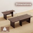 thumbnail image 3 of Gymax Ensemble de 2 Tables Basses Modulaires en L Tables de Centre pour Maison Bureau Appartement Brun, 3 of 10