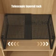 thumbnail image 5 of Expandable Stackable Cabinet Shelf Organizer Rack, 2-Tier Metal Storage Shelf for Kitchen, Bathroom, Pantry, Under Sink, Black or White, 1 Pack, 5 of 6