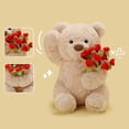 thumbnail image 3 of Teddy Bear with Rose Bouquet，2026 New Teddy Bear with Bouquet, Bloom Bear Plush Toy with Red Rose, Romantic Stuffed Animal with a Cute Bouquet of Flowers for Girlfriend/Mom, 3 of 9