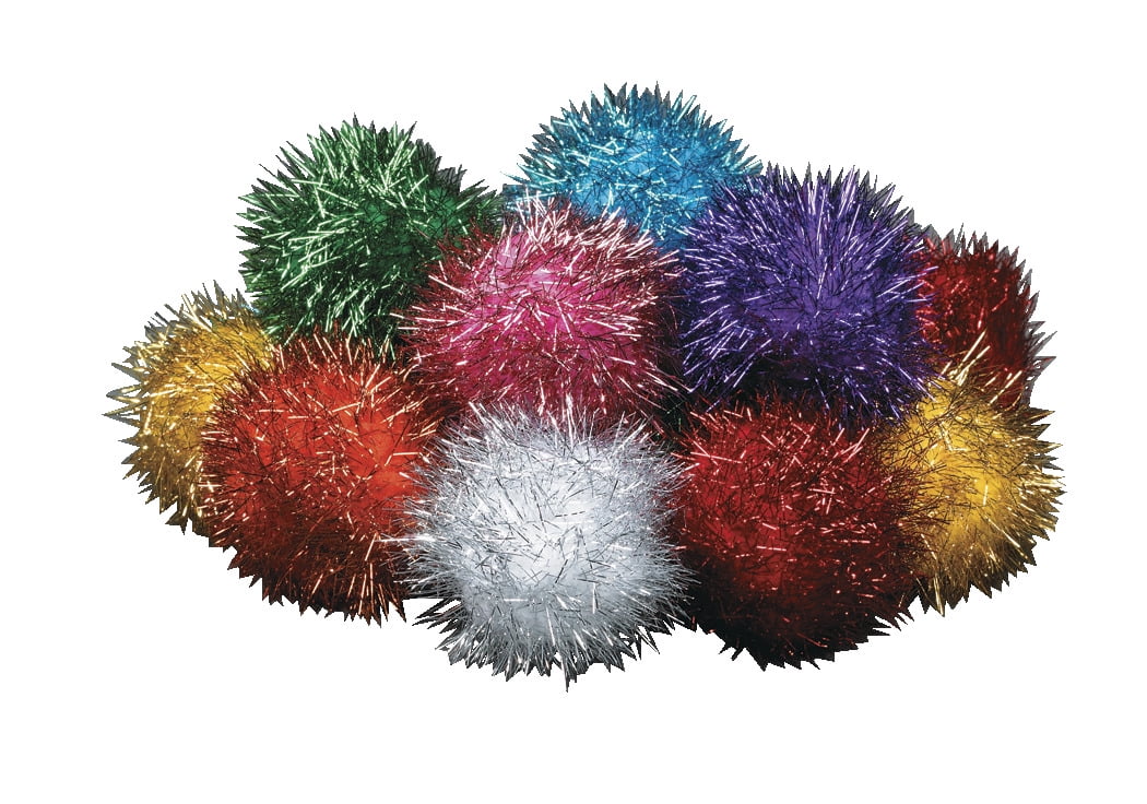 Creativity Street Glitter Pom, 1 in, Assorted Color, Pack of 40