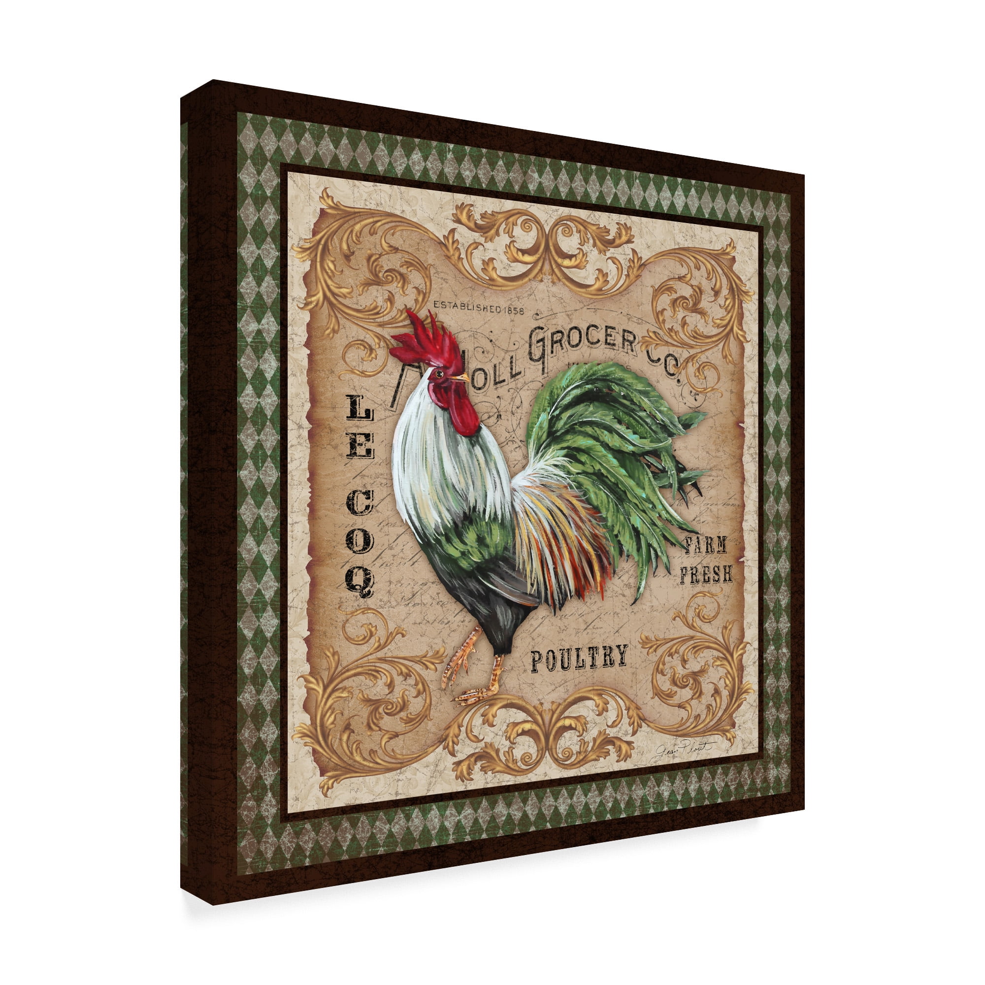 Trademark Fine Art 'Old World Rooster 3' Canvas Art by Jean Plout