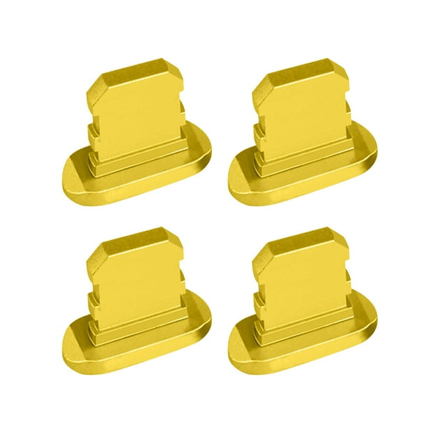 Bearachild 4Pcs Mobile Phone Stopper Dust Proof USB Protection Anti-dust Cap Micro Charging Port Replacement for 13/Mini/Pro/Pro Max Cables de audio/vídeo Amarillo