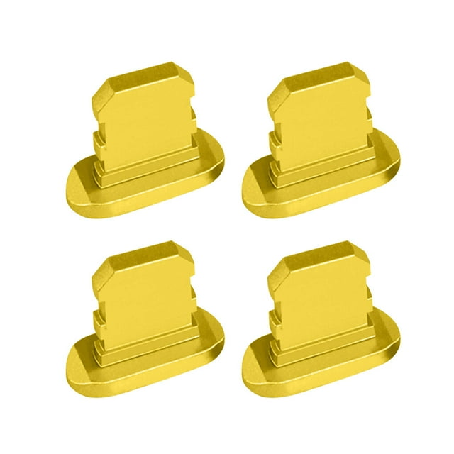 4 Pieces Phone Portable Dust Caps Smartphone Charging Port Dustproof Stoppers Accessories Spare Parts Replacement for iPhone Yellow