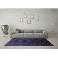 thumbnail image 3 of Ahgly Company Indoor Round Oriental Blue Industrial Area Rugs, 4' Round, 3 of 4