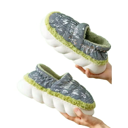 

Rotosw Women Men Indoor Outdoor Plush Slipper Slip On Lightweight Closed Toe Cotton Slides Daily House Shoes
