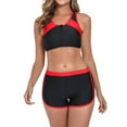 thumbnail image 4 of Perfectbot Women's Sporty Bikini Set, Color Block Two-Piece Swimsuit with High Waisted Boyshorts, 4 of 7