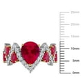 thumbnail image 2 of Created Forever Women's Created Ruby and Lab Grown Diamond Two-Tone Silver Semi-Eternity Ring, 2 of 10