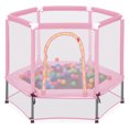 thumbnail image 7 of EUROCO 55" Mini Toddler Trampoline with Ocean Balls, No-Gap Design, Small Round Trampoline for Kids with Upper&Lower Safety Net, 7 of 7