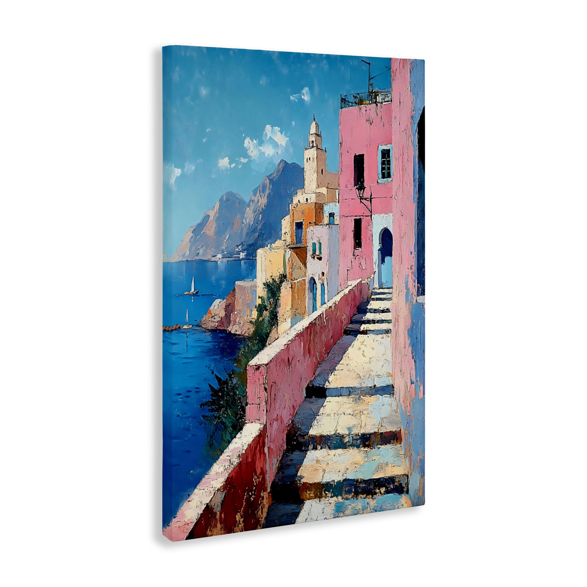 Stupell Industries Coastal Village's Sunlit Pathway Canvas Wall Art, design by Creative Studio