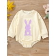 thumbnail image 2 of xiaxaixu Barboteuse Bébé Garçon Fille Manches Longues Col Rond Dessin Animé Pâques Imprimé Rabbit Décontracté Printemps Automne Barboteuse Bébé, 2 of 9