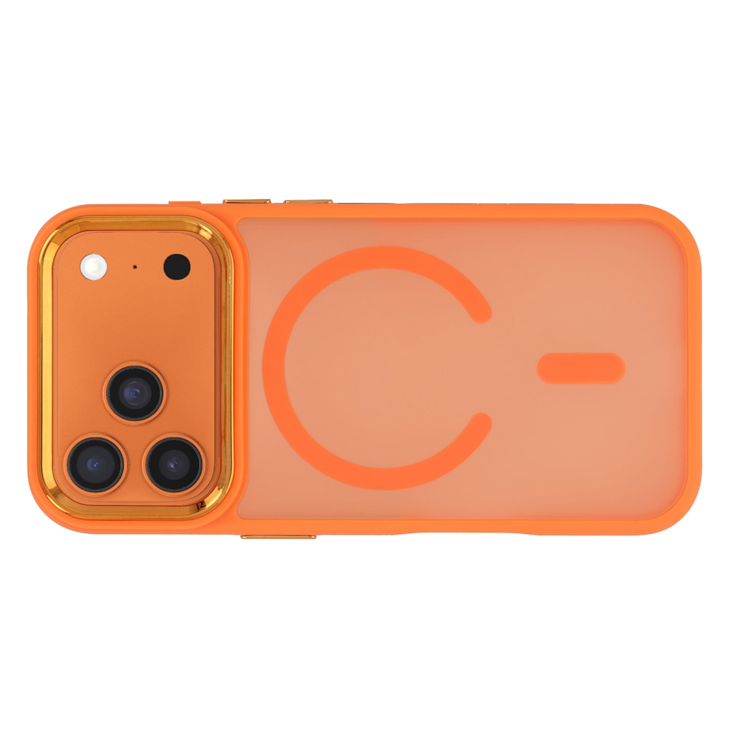 Magnetic Wireless Charging Phone Case with IC Chip Compatible for iPhone 17 Pro Max - Orange