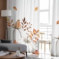 thumbnail image 4 of White Pumpkin Fall Semi Sheer Curtains 72 Inch Length 2 Panels Set, Thanksgiving Eucalyptus Leaves Autumn Sheer Kitchen Curtain Privacy Voile Window Curtain for Living Room Bedroom Rod Pocket Drapes, 4 of 7