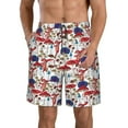 thumbnail image 2 of Uemuo Colorful Mushrooms (2) Pattern Men's Swim Trunks Hawaiian Beach Bathing Suit Swimsuits Beach Quick-Dry Shorts with Pockets-Medium, 2 of 9