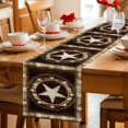 thumbnail image 3 of Independence Day Table Runner, Retro Country Western Stars Ring Cotton Linen Kitchen Table Decoration Washable Dining Tabletop Runners for Home Party Decor 13x48 Inches, 3 of 9