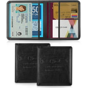 Auto Car Essential,Car Registration and Insurance Card Documents Holder 2 Pack (Black)