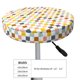 thumbnail image 4 of Balery Colorful Checkered 1 Fundas de asiento para taburete de bar redondo de tela de terciopelo ajustables que protegen de arañazos y manchas para sillas de 14 a 17 pulgadas.-13 inch, 4 of 7