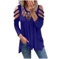 thumbnail image 2 of Qepwsc Women's Long Sleeve V Neck Pullover Sweaters 2025 Fall Outfits Cutout Tshirts for Women Graphic Blouses Basic Tees Ladies Tops Trendy Clothes, 2 of 6