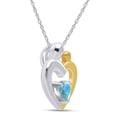 thumbnail image 3 of AFFY Mother's Day Jewelry Gift Heart Cut Simulated Aquamarine Two Tone Mom Pendant Necklace In 14k White Gold Over Sterling Silver, 3 of 7