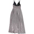 thumbnail image 2 of Nightway Womens Glitter Sheath Maxi Dress, pinksilver, 10, 2 of 2