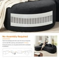 thumbnail image 5 of HUTWIFE 100" Modern Luxury Plush Chenille Sofa With 4 Throw Pillows For Living Room Bedroom Apartment, black, 5 of 7