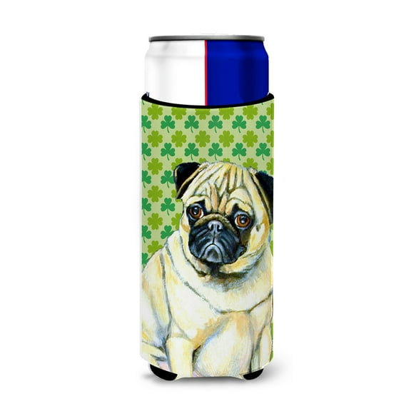 Carolines Treasures LH9207MUK Pug St. Patricks Day Shamrock Portrait Ultra Hugger for slim cans Slim Can multicolor