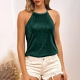thumbnail image 4 of Women's Sequin Tank Camisole Party Strap Sloping Solid Tops Fashion Trendy Outfits Casual Winter Clothing, 4 of 9