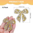 thumbnail image 3 of Uxcell 12-Pack Parches de Strass en Forma de Lazo de 6cm Amarillo Apliques Adhesivos Brillantes para DIY/Ropa/Zapatos/Bolsa, 3 of 7