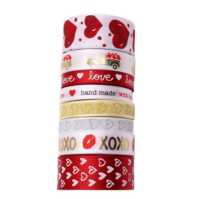 Miangastore Rubans d'Emballage Cadeau 8 Rouleaux Rubans pour Gâteau de la Saint-Valentin Rubans Bricolage
