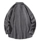 thumbnail image 3 of Camisas Para Hombre Manga Larga Hombres Otoño Invierno Solo pecho Casual Solapa Playa Manga larga Vacaciones al libre Camisa de vacaciones (Grey, XL), 3 of 5