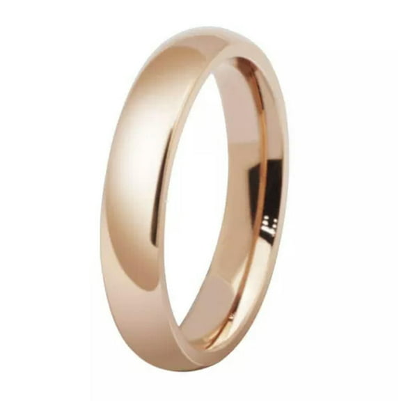 4mm Titanium Steel Men Women Bands Silver/Rose Gold/Black/Rainbow Ring Size 5-13