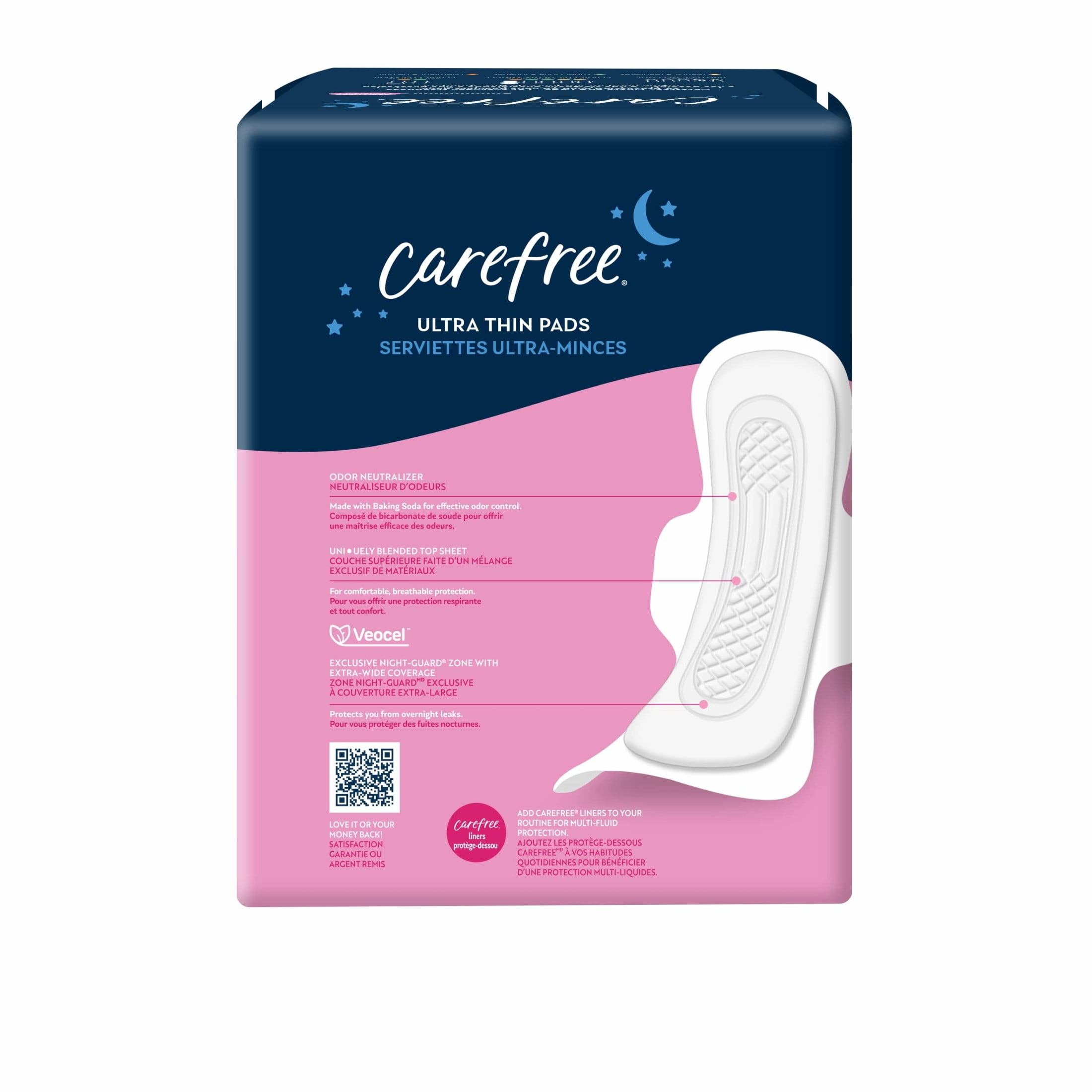 Carefree Ultra Thin Pads, Overnight with Wings, 40 CT
