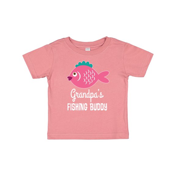 Inktastic Grandpa Fishing Buddy Girls Fish Girls Baby T-Shirt