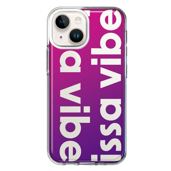 MUNDAZE Case for Apple iPhone 15 Hybrid Shockproof Slim Hard Soft TPU Shell Heavy Duty Protective Phone Cover - Purple Clear Funny Text Quote Issa Vibe