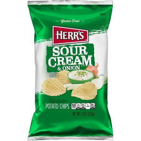 Herr's Ripples Sour Cream & Onion Potato Chips, 9.5 Oz.