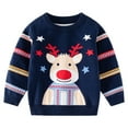 thumbnail image 2 of Little Boy Girl Christmas Sweaters Round Neck Cartoon Print Sweaters, 2 of 8