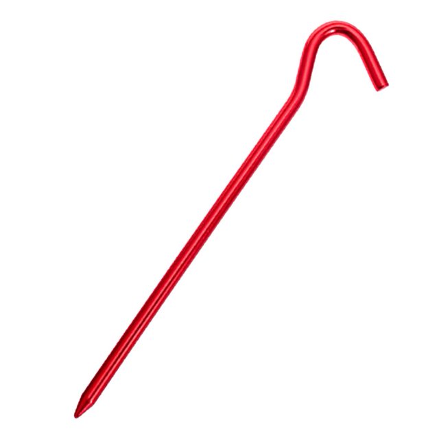 4 piquetas para tienda de campaña con ganchos, estacas de jardín, clavos para toldo (rojo)