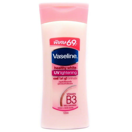 Vaseline Healthy White Skin Lightening Lotion with UV Whitening B3 Vitamin 100ml (pack of (Best Oil For Skin Whitening)