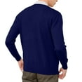 thumbnail image 2 of Men's V-Neck Pullover Sweater Long Sleeve Solid Knit Casual Office Workwear Top, 2 of 4