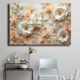 thumbnail image 4 of Mudket Light Pink White Rose with Gold Branches Canvas Wall Art, Framed Floral Print, Ready to Hang Wall Decor for Bedroom Living Room, Elegant Textured Artwork - 12"L x 8"W, 4 of 10