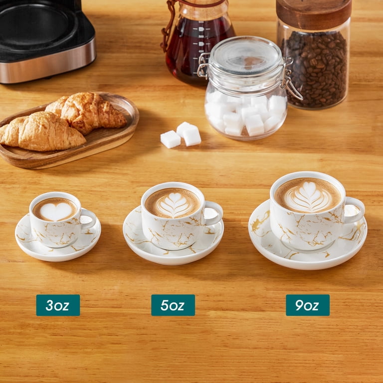 Vancasso 2.5 oz Coffee Mug Sets of 6, Stackable Espresso Cups with