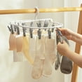 thumbnail image 3 of vnanda Clothing Hanger with Multiple Clips Folding Drying Rack for Small Clothes Multi-functional Space-saving Clothing Hanger with Clips for Bras for Socks, 3 of 8