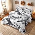 thumbnail image 3 of Erosebridal Spooky Skull Twin Quilt Set, Halloween Black Butterfly Twin Coverlet Set for Boys Girls, Black White, 2pcs 1 Bedspread and 1 Pillowcase, 3 of 7