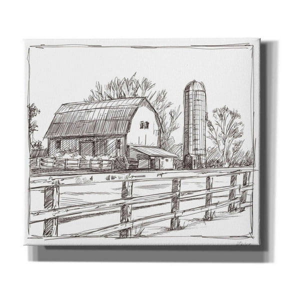 Epic Graffiti 'Farm Sketch I' by Ethan Harper, Canvas Wall Art, 30"x26"