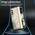 thumbnail image 3 of MonsDirect for 7.6 inch Samsung Galaxy Z Fold 4 5G 2022 Case, Clear Plating Frame Hard PC Back Shell With Screen Protector, Slim Anti-Drop Free Folding Hinge Protection for Galaxy Z Fold 4, Gold, 3 of 7
