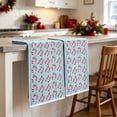 thumbnail image 6 of Tyidzon 2 Pcs Christmas Hand Towels, 15.7 x 23.6 in Candy Cane Decorative Towels for Kitchen and Bathroom, Blue, 6 of 7