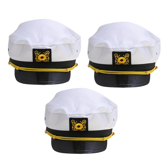 3PCS Navy Sailor Adult Performance Show Hat Funny Captain Hat Yacht Sailors Hat Captains Male Female Uniforms Performing